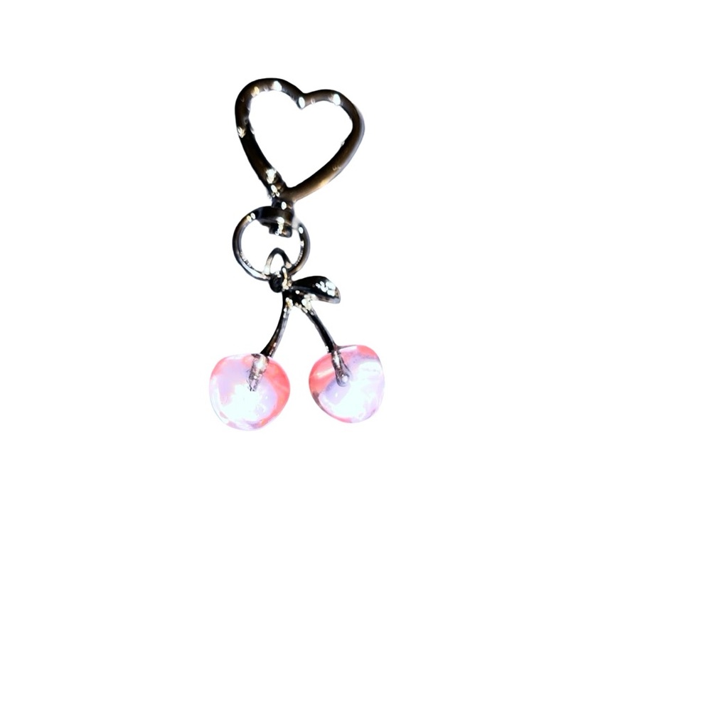 Heart and Cherry Bag Charms/Keyring
